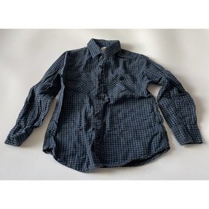 Crew Cuts Button Down Shirt Blue Checkered Cotton‎ Boys/Kids Size 4/5 Collared